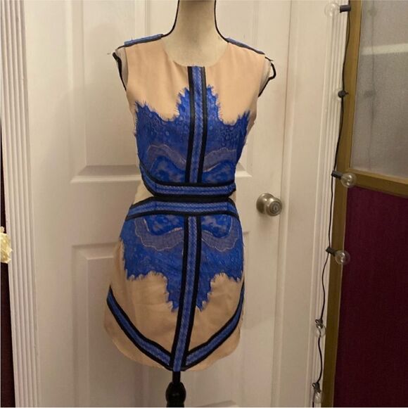 Endless Rose Cream Chic/ blue lace  Dress, S - Picture 1 of 9